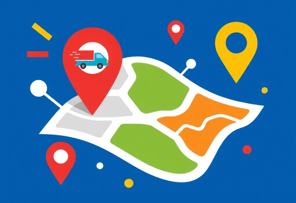 Ilustración de un mapa con un alfiler de ubicación, simbolizando la dirección de envío.